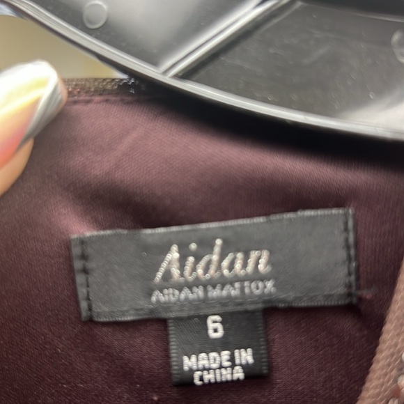 Aidan by Aidan Mattox 3/4 sleeves sequins with side slit long gown - Picture 9 of 9